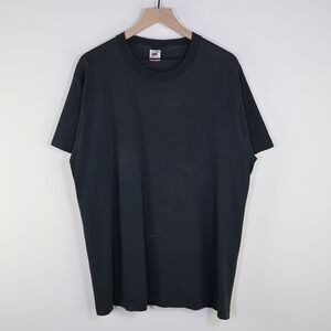 Vintage Fruit of the Loom Blank T-Shirt Mens XL Black Single Stitch Made in USA